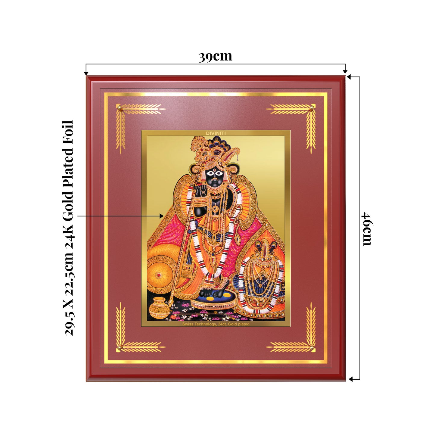 Banke Bihari | Kunjbihari Wall Mount Photo Frame in 24K Gold Plated Foil