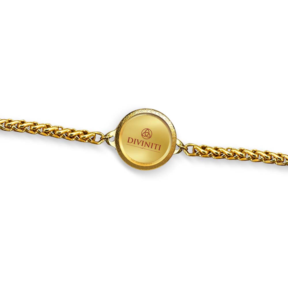 Customized Rudraksha Bracelet | 22MM Beads | 24K Gold Plated Foil | Divine for Gift