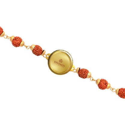 Customized Rudraksha Bracelet | 18MM Beads | 24K Gold Plated Foil | Divine for Gift