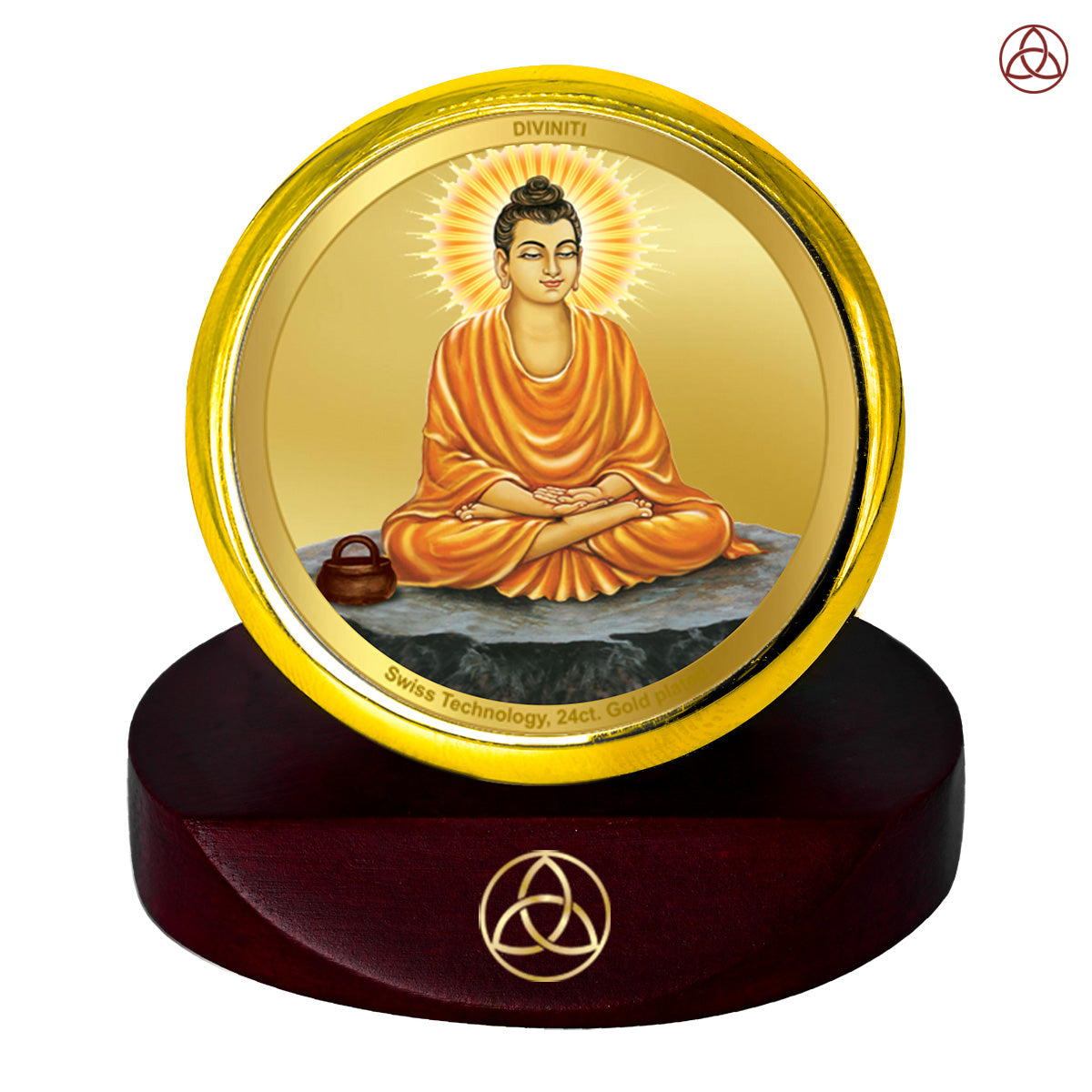 Buddha | Divine Meditation Car Dashboard & Tabletop Photo Frame in 24K Gold Plated Foil