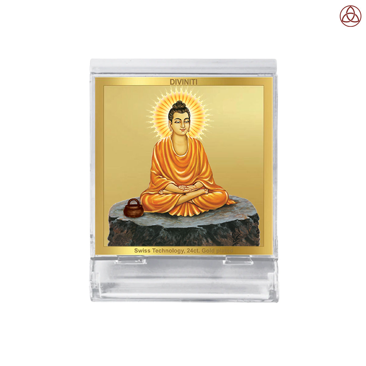 Buddha | Divine Meditation Car Dashboard & Tabletop Photo Frame in 24K Gold Plated Foil
