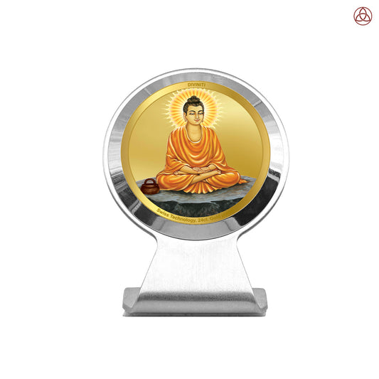 Buddha | Divine Enlightened Master Car Dashboard & Tabletop Photo Frame in 24K Gold Plated Foil