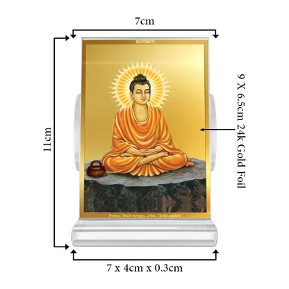 Lord Buddha| Car Dashbaord Car Dashboard Frame in 24K Gold Plated Foil