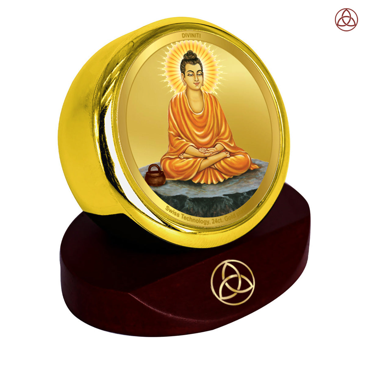 Buddha | Divine Meditation Car Dashboard & Tabletop Photo Frame in 24K Gold Plated Foil