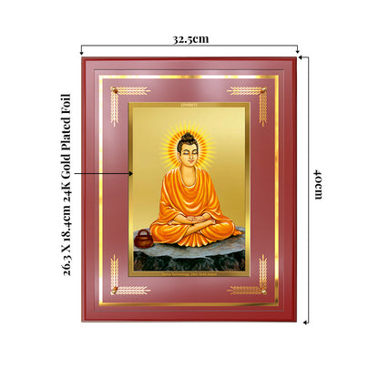 Lord Buddha| Car Dashbaord Wall & Tabletop Frame in 24K Gold Plated Foil