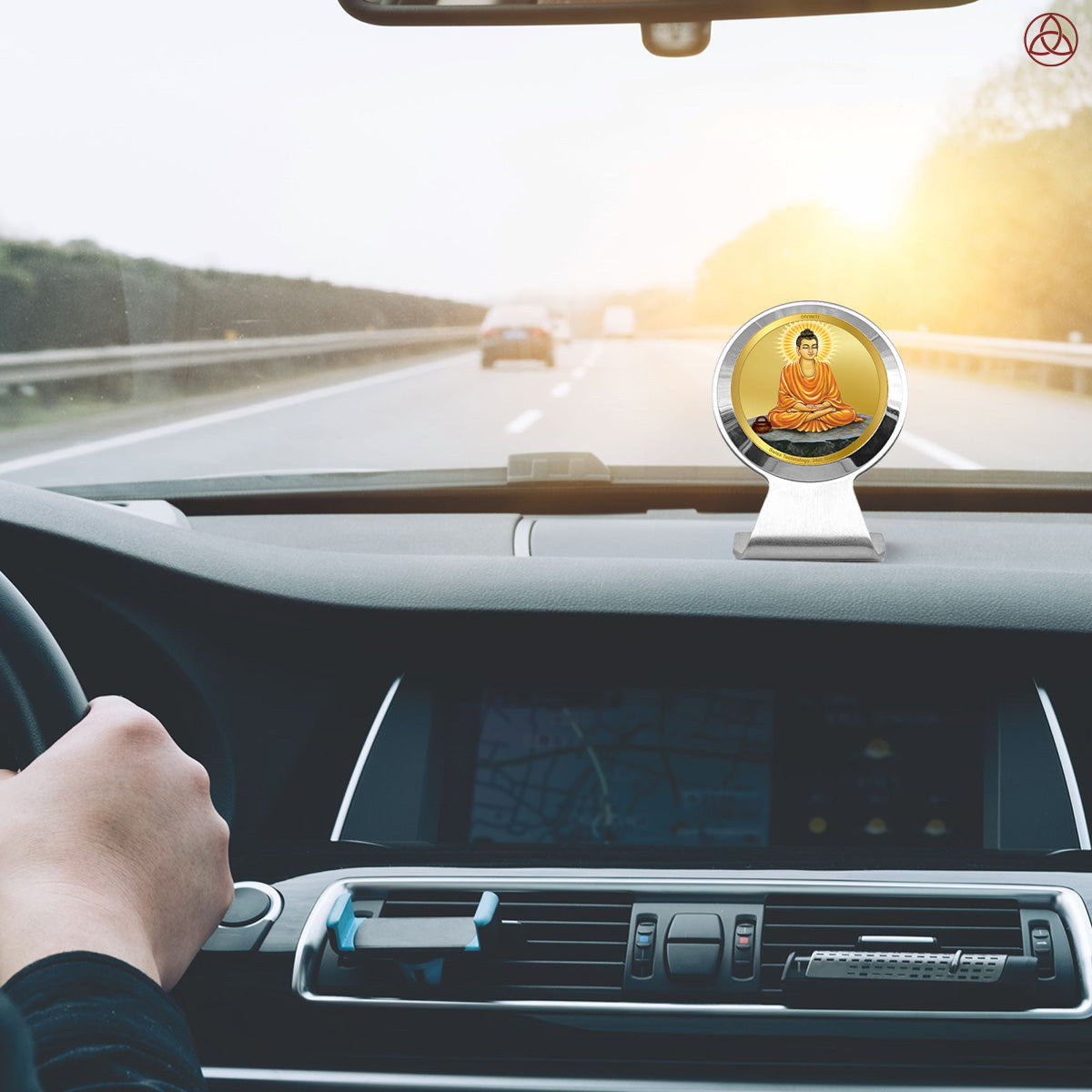 Buddha | Divine Enlightened Master Car Dashboard & Tabletop Photo Frame in 24K Gold Plated Foil