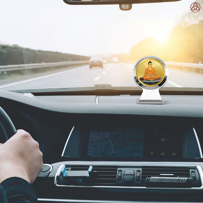 Buddha | Divine Enlightened Master Car Dashboard & Tabletop Photo Frame in 24K Gold Plated Foil