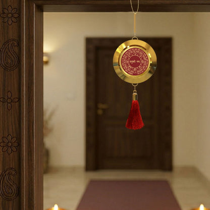 Diviniti 24K Gold Plated Double Sided Panchmukhi Hanuman & Yantra Car Dangler|6CM Lord Hanuman Hanging Car Decor|Luxurious 24K Gold Plated Dangler For Car|Divine Car Accessories For Positive Energy & Protection
