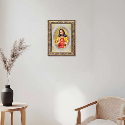 Jesus Christ | Christian Divine Wall & Tabletop Royal Photo Frame in 24K Gold Plated Foil