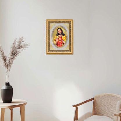 Jesus Christ | Christian Divine Wall & Tabletop Royal Photo Frame in 24K Gold Plated Foil