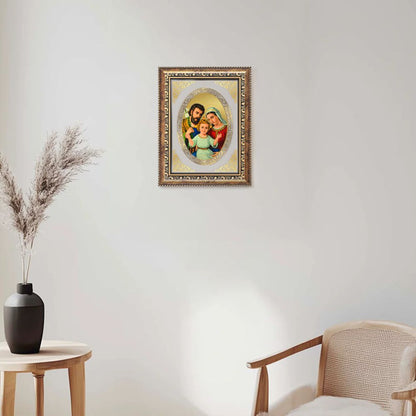 Holy Family (Jesus, Mary & Joseph) | Christian Wall & Tabletop Royal Photo Frame in 24K Gold Plated Foil
