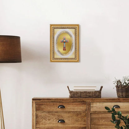 Holy Cross | Christian Sacred Wall & Tabletop Royal Photo Frame in 24K Gold Plated Foil