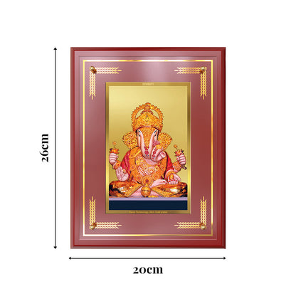 Dagdu Ganesh | Shri Dagdusheth Halwai Ganpati Wall and Tabletop Photo Frame in 24K Gold Plated Foil