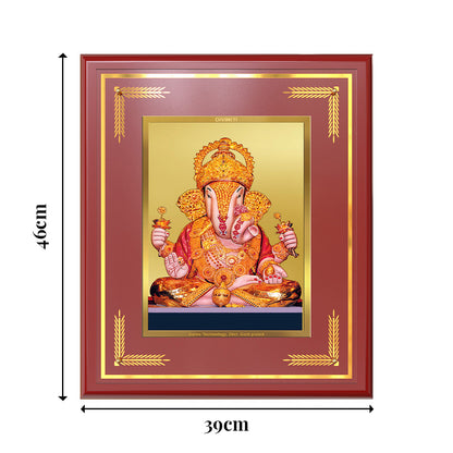 Dagdu Ganesh | Shri Dagdusheth Halwai Ganpati Wall & Tabletop Frame in 24K Gold Plated Foil