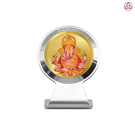 Dagdu Ganesh | Shri Dagdusheth Halwai Ganpati Car Dashboard Frame in 24K Gold Plated Foil