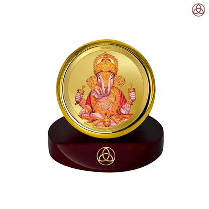 Dagdu Ganesh | Shri Dagdusheth Halwai Ganpati Car Dashboard Frame in 24K Gold Plated Foil