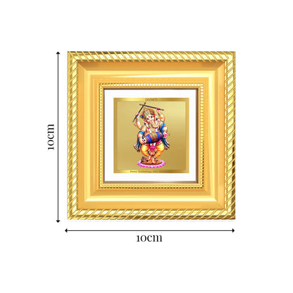 Diviniti Dancing Ganesha Tabletop Frame in 24K Gold Plated Foil | Joy, Success & Auspicious Energy | DG015S1A (10x10 CM)