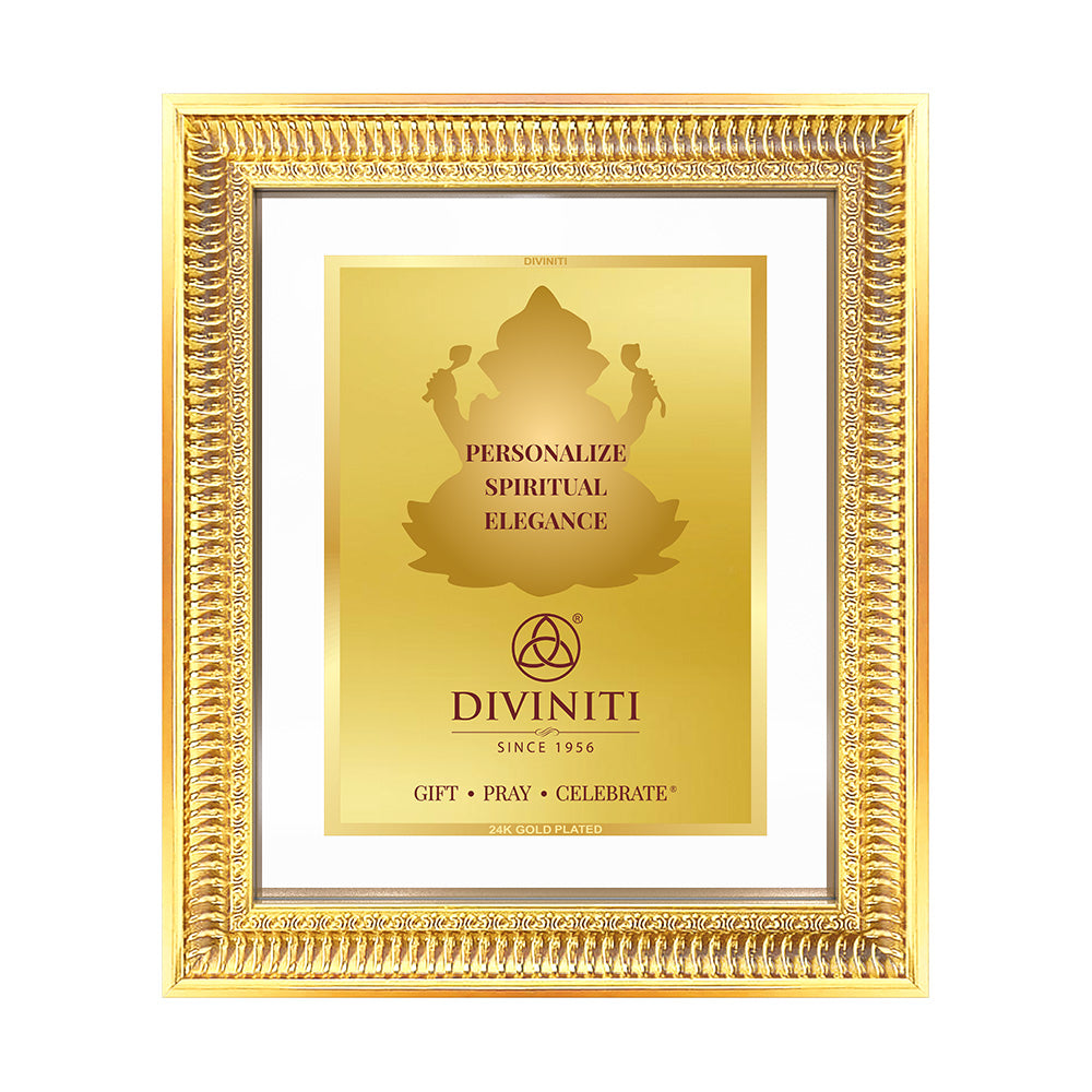 Diviniti Double Glass Frame Personalised Wall Photo Frame in 24K Gold Plated Foil | DG-022-S4