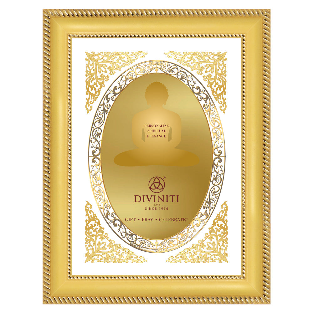 Diviniti Double Glass Frame Personalised Wall Photo Frame in 24K Gold Plated Foil