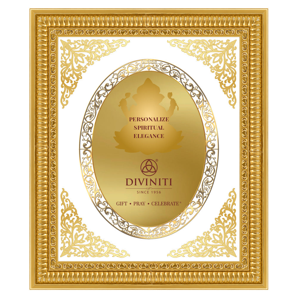 Diviniti Double Glass Frame Personalised Wall Photo Frame in 24K Gold Plated Foil | DG-022-S4
