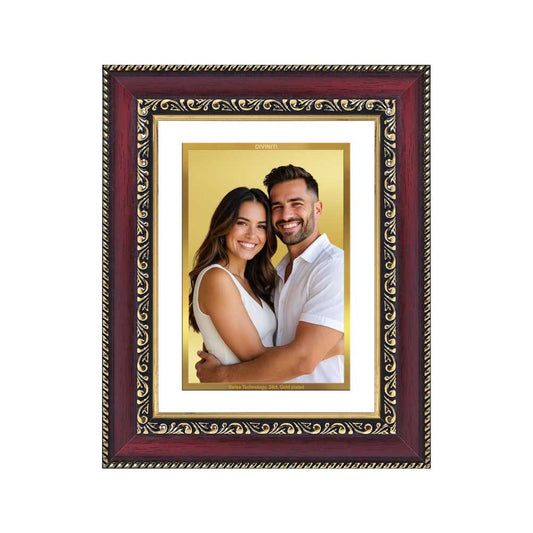 Diviniti Double Glass Frame Personalised Tabletop and Wall Photo Frame in 24K Gold Plated Foil | DG-105-S2