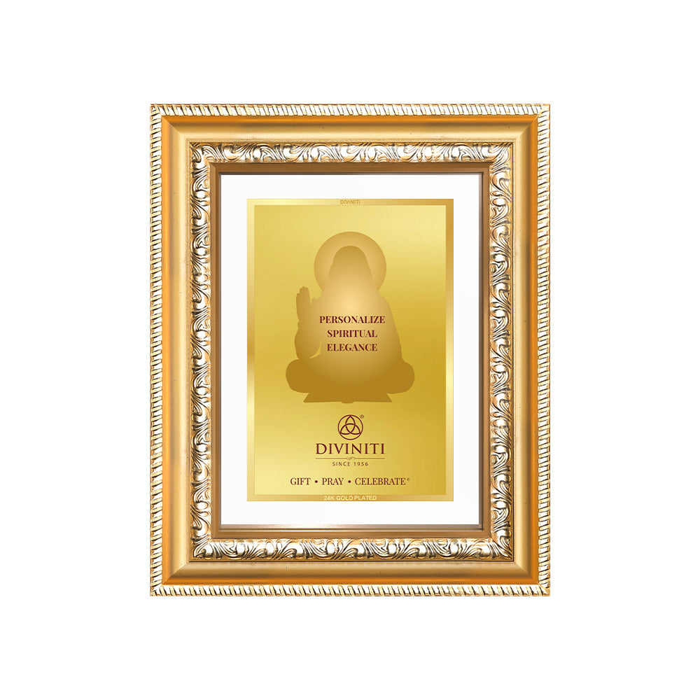 Diviniti Double Glass Frame Personalised Tabletop and Wall Photo Frame in 24K Gold Plated Foil