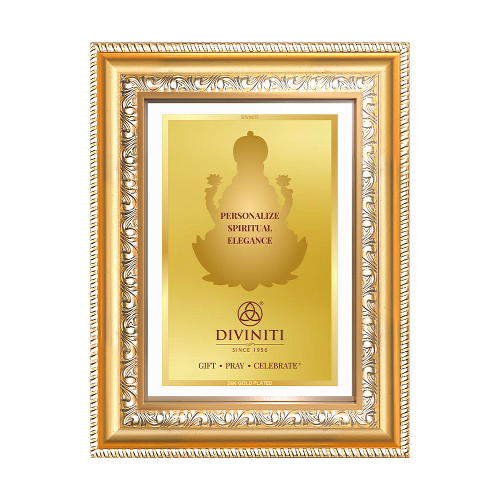 Diviniti Double Glass Frame Personalised Tabletop and Wall Photo Frame in 24K Gold Plated Foil
