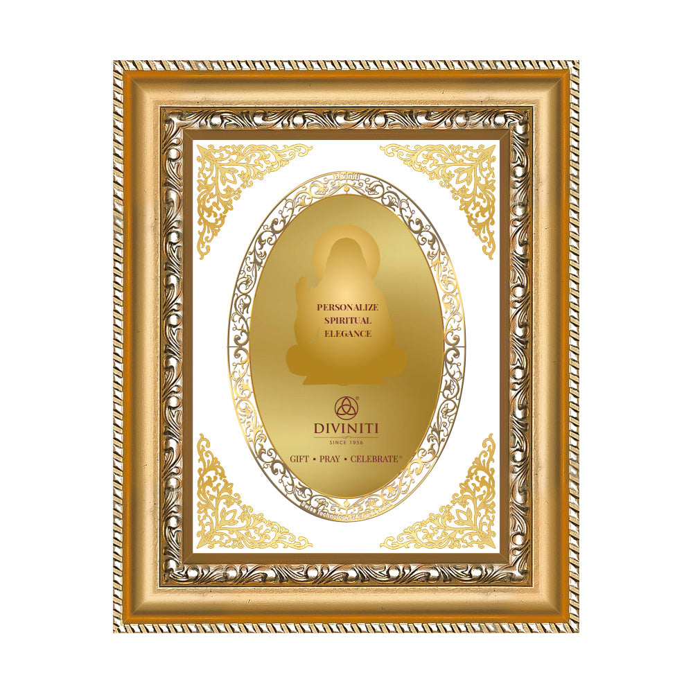 Diviniti Double Glass Frame Personalised Tabletop and Wall Photo Frame in 24K Gold Plated Foil