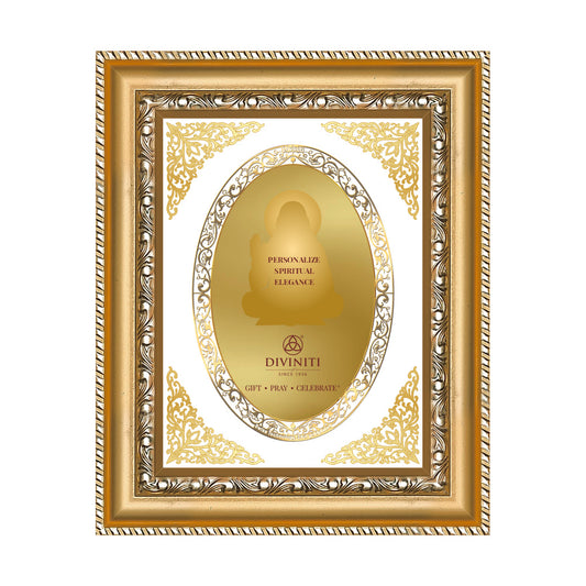 Diviniti Double Glass Frame Personalised Tabletop and Wall Photo Frame in 24K Gold Plated Foil