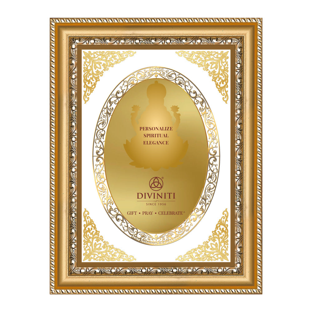 Diviniti Double Glass Frame Personalised Wall Photo Frame in 24K Gold Plated Foil
