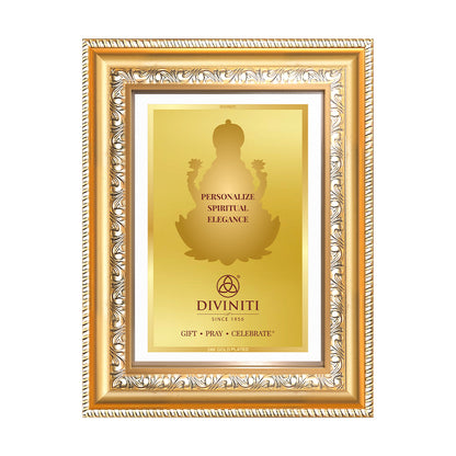 Diviniti Double Glass Frame Personalised Tabletop and Wall Photo Frame in 24K Gold Plated Foil