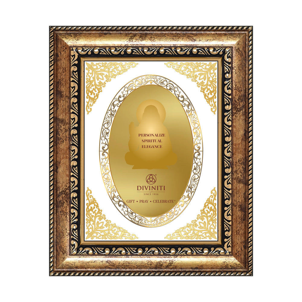 Diviniti Double Glass Frame Personalised Tabletop and Wall Photo Frame in 24K Gold Plated Foil