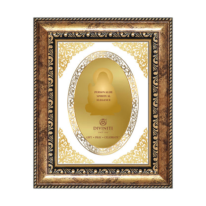 Diviniti Double Glass Frame Personalised Tabletop and Wall Photo Frame in 24K Gold Plated Foil