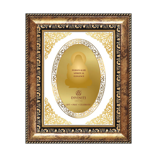 Diviniti Double Glass Frame Personalised Tabletop and Wall Photo Frame in 24K Gold Plated Foil