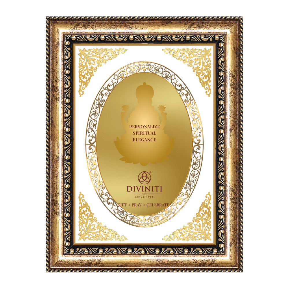 Diviniti Double Glass Frame Personalised Wall Photo Frame in 24K Gold Plated Foil