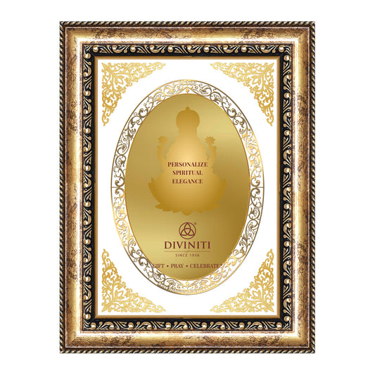 Diviniti Double Glass Frame Personalised Wall Photo Frame in 24K Gold Plated Foil
