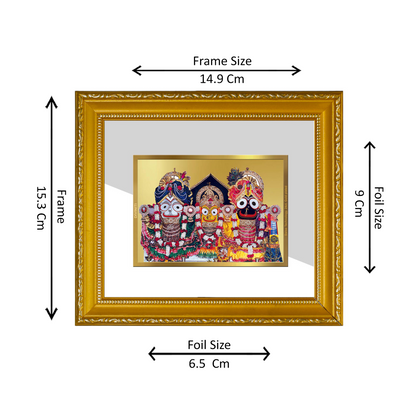 DIVINITI 24K Gold Plated Foil Jagannath Wall Photo Frame Religious Photo Frame Idol for Home & Office Decor Prayer, Gifts Items DG 101 Size 1 (15.3x14.9 CM)