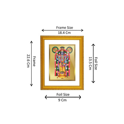 DIVINITI 24K Gold Plated Foil Guru Vayurappan Photo Frame Idol for Wall Hanging, Home & Office Decor, Workshop, Gift|DG101 Size 2 (22.6x18.4 CM)