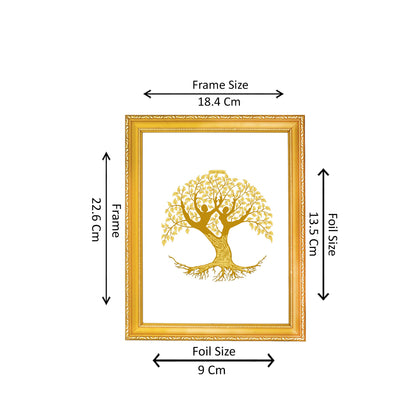 Tree of Life | Symbol of Growth, Harmony & Eternal Energy Wall & Tabletop Photo Frame in 24K Gold Plated Foil