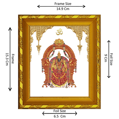 DIVINITI 24K Gold Plated Foil Padmavathi Photo Frame for Home & Office Decor and Tabletop DG 103 Size 1 (15.3x14.9 CM)