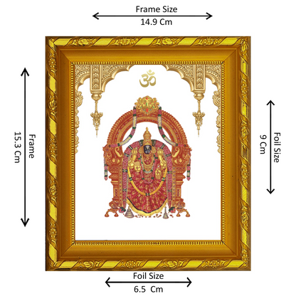 DIVINITI 24K Gold Plated Foil Padmavathi Photo Frame for Home & Office Decor, Table DG 103 Size 1 (15.3x14.9 CM)