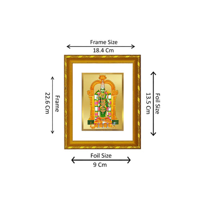 DIVINITI 24K Gold Plated Meenakshi Photo Frame Idol for Home Decor, Table Top, Wall Hanging, Workshop, Gift|DG103 Size 2 (22.6x18.4 CM)