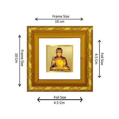 DIVINITI 24K Gold Plated Foil Lord Buddha Wall Photo Frame for Meritnation, Puja Room, Home Decor, Table Top, Gifts|DG103S1A (10x10 CM)