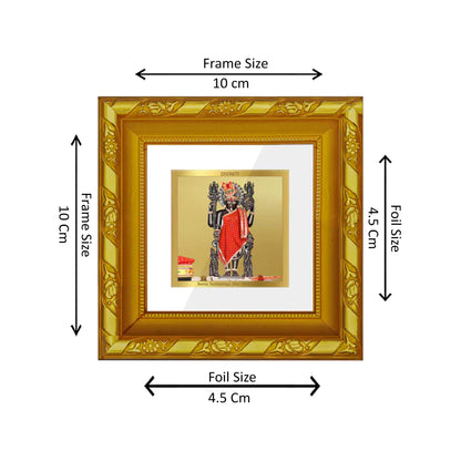 DIVINITI 24K Gold Plated Foil Dwarkadhish Stylish Photo Frame for Puja Room, Home Wall Decor, Table Top, Puja Room, Gifts|DG103S1A (10x10 CM)