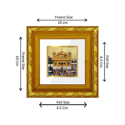 DIVINITI 24K Gold Plated Foil Sachkhand Shri Darbar Sahib (Golden Temple) Stylish Photo Frame for Table Top, Wall Hanging, Home Decor, Premium Gifts|DG103S1A (10x10 CM)