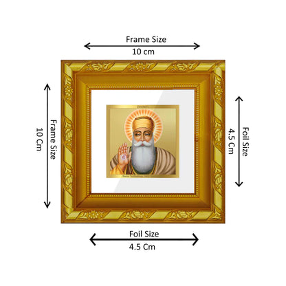 DIVINITI 24K Gold Plated Foil Guru Nanak Dev Ji Photo Frame for Table Top, Home Wall Decor, Workshop, Premium, Gifts|DG103S1A (10x10 CM)