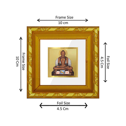DIVINITI 24K Gold Plated Foil Mahavira Modern Photo Frame Idol for Workshop, Home Wall Decor,Puja Room, Table Top, Gifts | DG103S1A (10x10 CM)