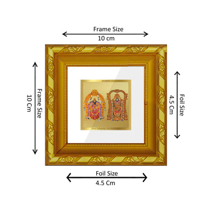 DIVINITI 24K Gold Plated Foil Padmavathi Balaji Stylish Wall Photo Frame Idol for Workshop, Puja Room, Home Decor, Luxurious Gifts | DG103S1A (10x10 CM)