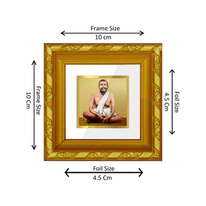 DIVINITI 24K Gold Plated Foil Ramakrishna Wall Photo Frame Idol for Wall Hanging, Table Top, Home Decor, Workshop, Gifts | DG103S1A (10x10 CM)