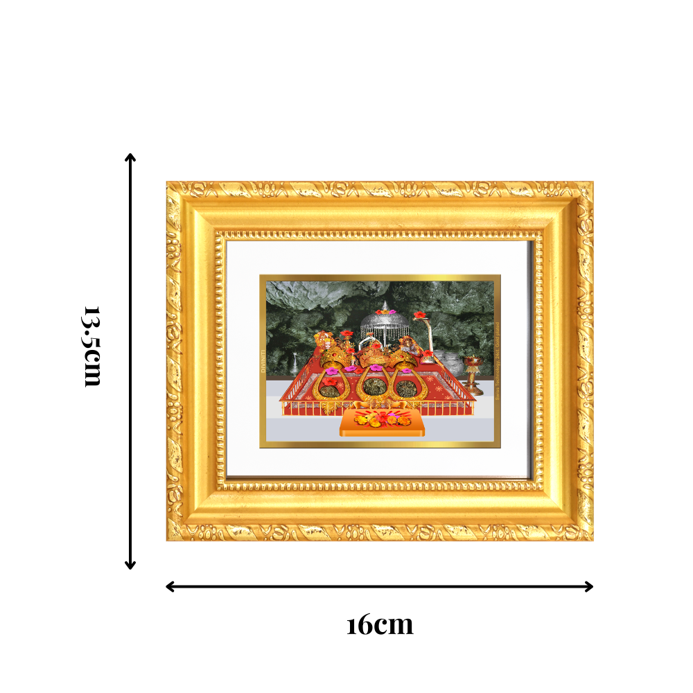 Diviniti 24K Gold Plated Mata Ka Darbar |Divine Table Top Frame for Home Mandir & Office Decor | Luxury Spiritual Gift
